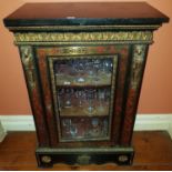 A magnificent pair of 19th Century Ebonised and Boule Pier Cabinets with brass and ormolu mounts. 73