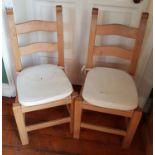 A set of six Beech Kitchen Chairs.