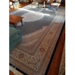 The most magnificent very large cream ground Carpet with multi borders and centre medallion.
