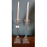 Two Crystal Candlesticks.