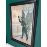 A framed Picture of J and P Coats Advertisement.