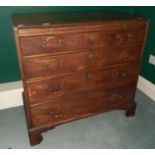 A good neat Georgian Mahogany Chest of Drawers with brushing slide and original ormolu swan neck