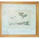 A 20th Century Etching by Michael Corry & friends. 'Strong on the wing - Grouse'. Signed in margin.