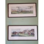 A lovely set of four Coloured Prints after Alken 'Preparing to start', 'Weighing', 'Running' and '