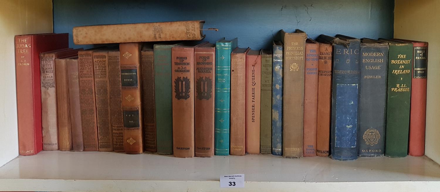 The Botanist in Ireland by Robert Lloyd Praeger, 1934, and other Volumes in one shelf.
