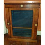 A 19th Century Walnut Inlaid single door Side Cabinet. 75 x H97cm.