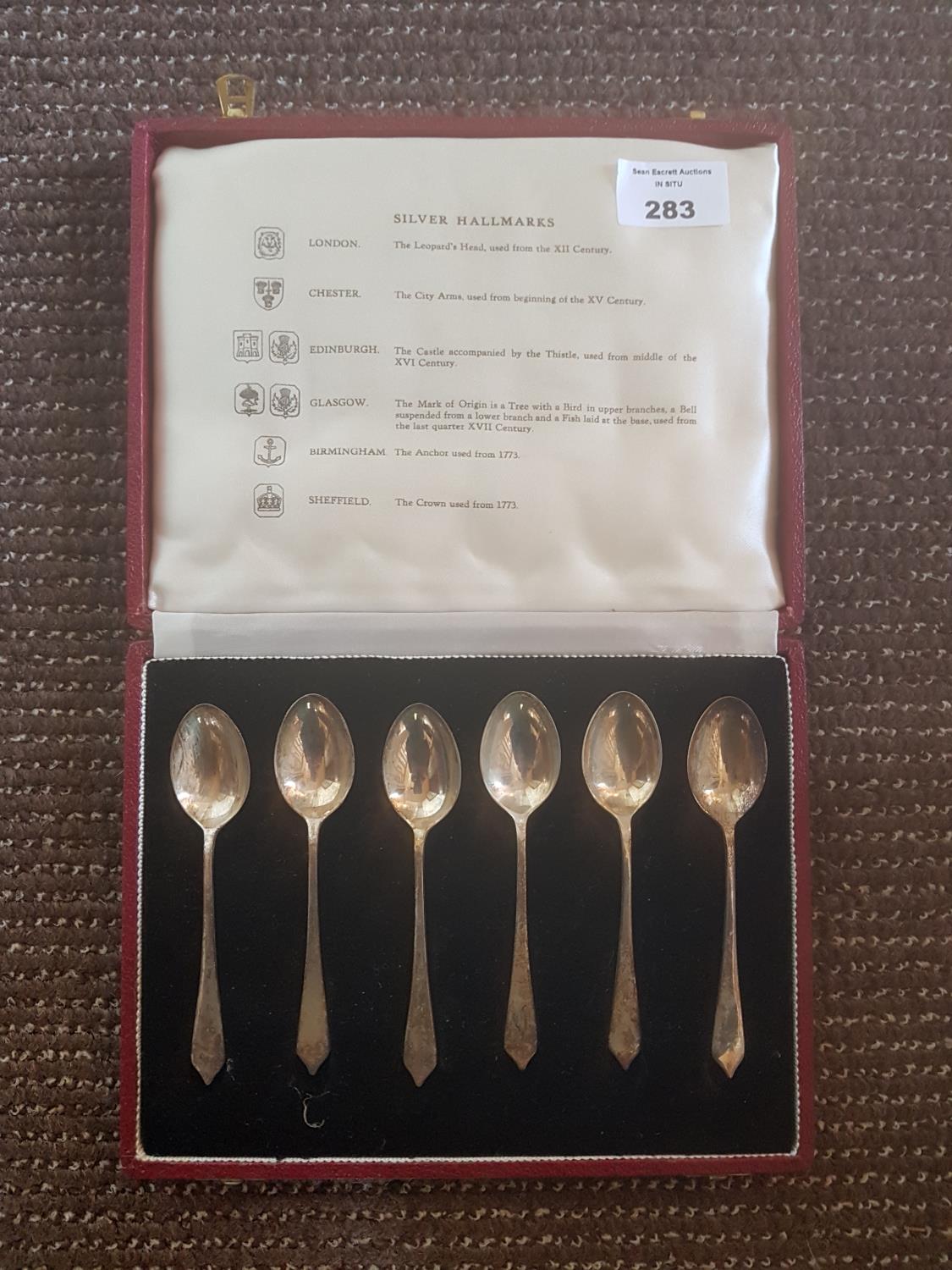 A cased set of Silver Teaspoons.