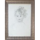 A Pencil Sketch of a Child highlighted in Watercolour. Signed and dated 1932. LR.