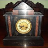 A 19th Century Black Slate Mantel Clock.