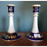 A pair of 19th Century Candlesticks along with a Table Lamp.