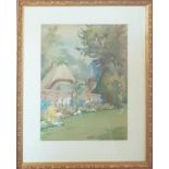 A 20th Century Watercolour of a Garden scene. Signed and dated LR. Tracy '57.