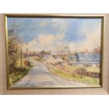 A 20th Century oil on canvas by Colin Turner of a country village.