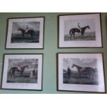 A really good set of four 19th Century Coloured Prints of famous racehorses. Jeddah, Ayrshire, Blink