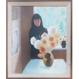 A 20th Century Oil on Canvas of a Woman by Fitzsimons. Signed LL.