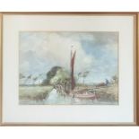 Loading a Barge. An early 20th Century Watercolour by E H Chetwood Aiken. Signed LL.