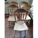 A good set of six beech kitchen Chairs.