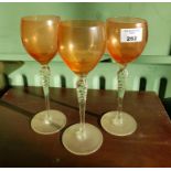 A set of eight Wine Glasses.