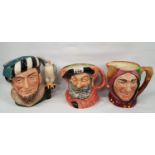 Two Royal Doulton Toby Jugs 'Falstaff' D6287 & 'The Falconer' D6533 along with a Royal Doulton