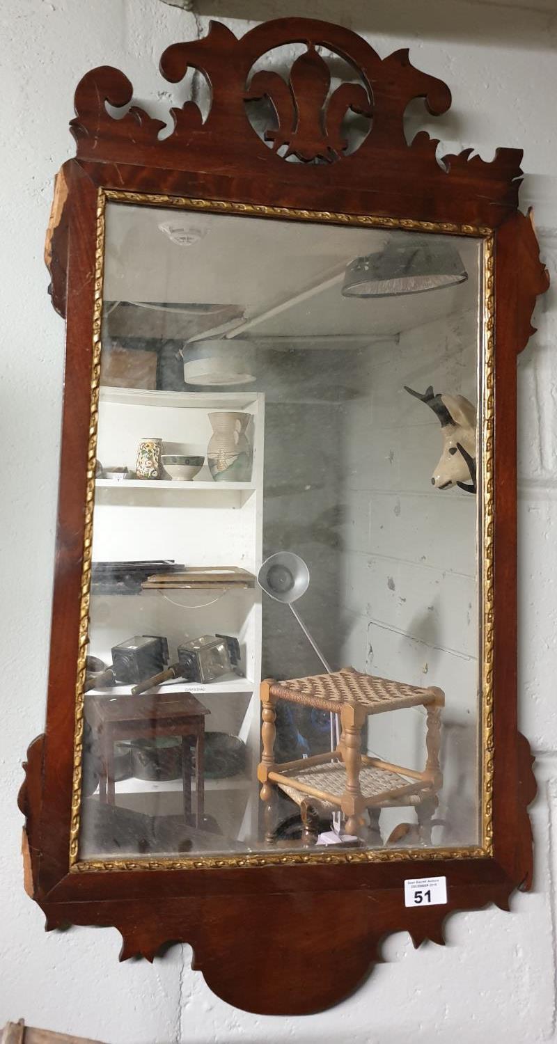 A 19th Century Mahogany Mirror along with a late 19th Century Mahogany Mirror (with faults).