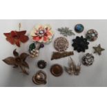 A really good quantity of Costume Brooches, some silver.