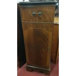 A modern Mahogany tall narrow Side Cabinet.