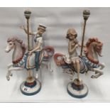 Two lovely Lladro Figures of Children on a carousel.