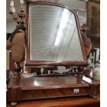 A Victorian Mahogany Crutch Mirror.