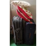 A quantity of Suitcases to include Samsonite along with a quantity of Cushions.