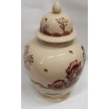 Two oriental Ginger Jars along with a porcelain doll.