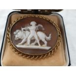 A really good gold Cameo Broach.