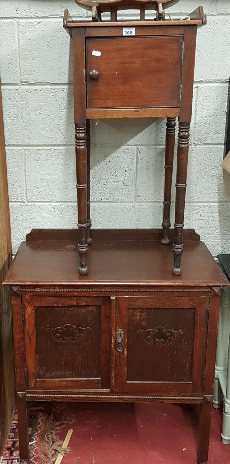 A Georgian Mahogany Locker along with a Side Cabinet.