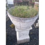 A large Stone Urn on Stand.