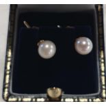 A pair of cultured pearl Earrings.