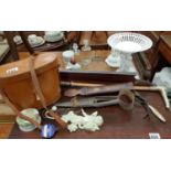 A good quantity of Vintage Items to include a hunting Crop, binoculars etc.