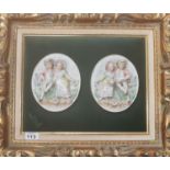 Three nicely framed wall mounted Porcelain Plaques.