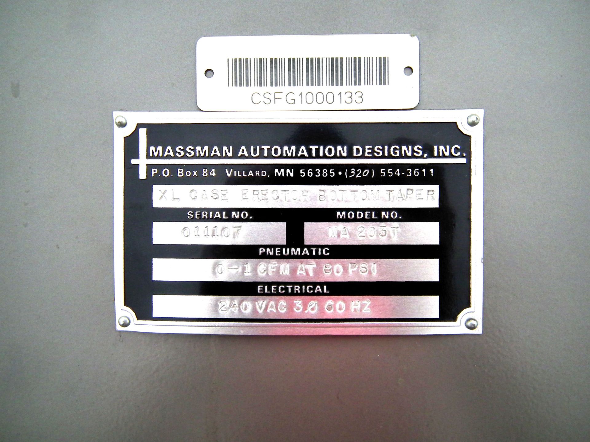 Massman MA 203T Case Erector with High Speed Taper A2154 - Image 10 of 12