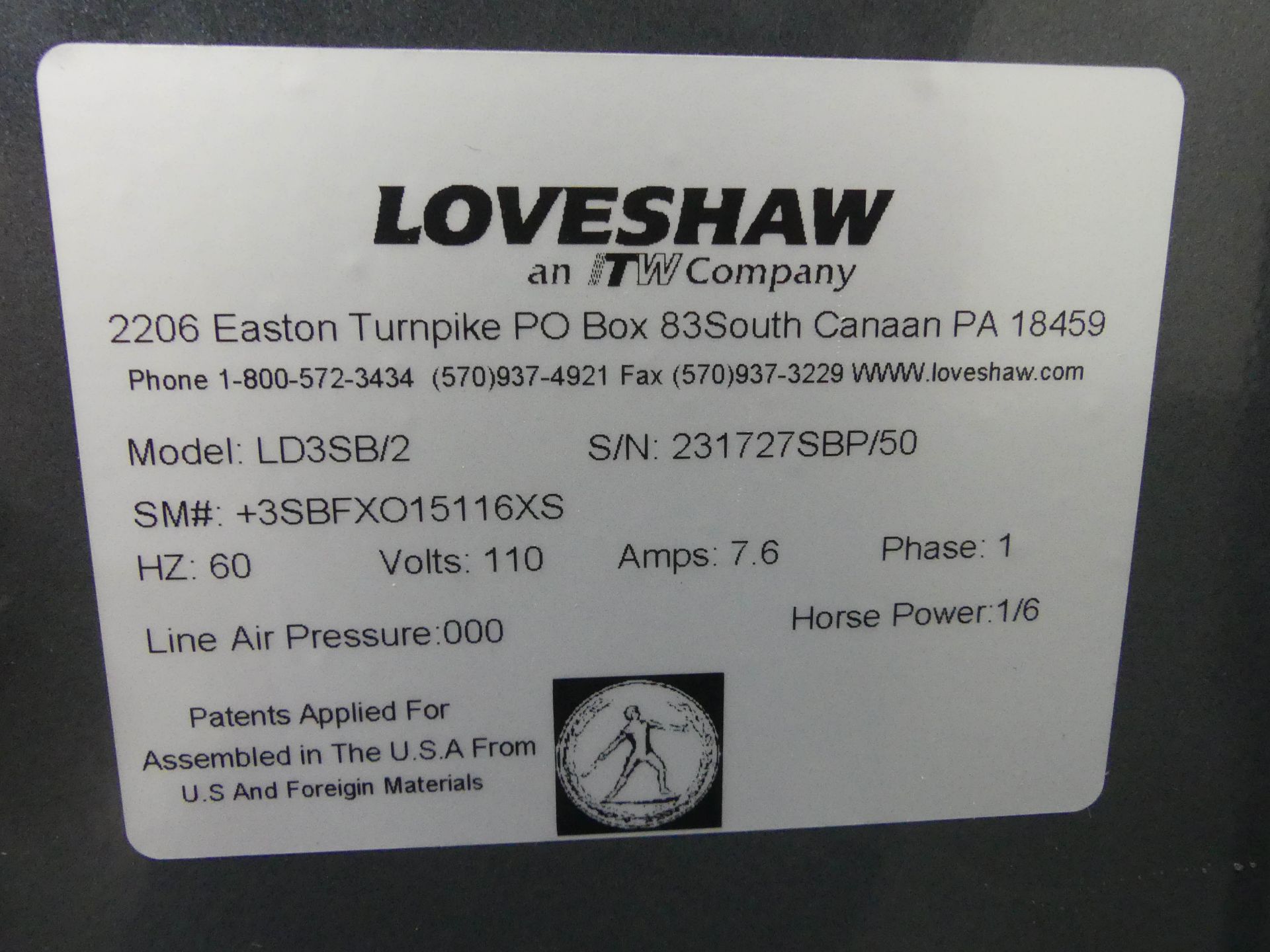 Loveshaw LD3SB/2 Adjustable Manual Case Taper G1464 - Image 14 of 14