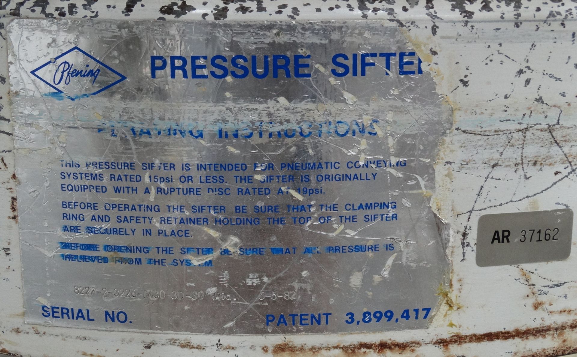 Pfening 27 Inch Diameter Vibratory Pressure Sifter C5749 - Image 10 of 15