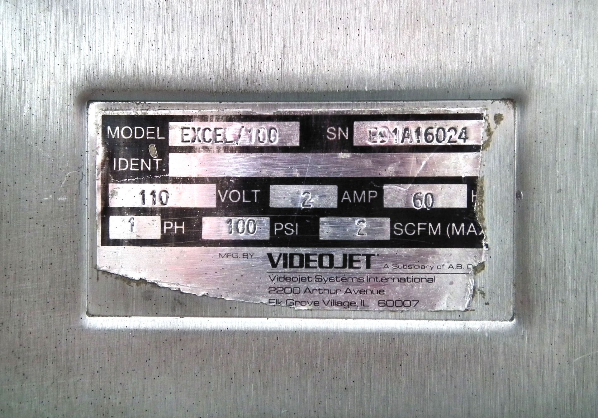 Videojet Excel Series 100 Ink Jet Coder A2438 - Image 10 of 10