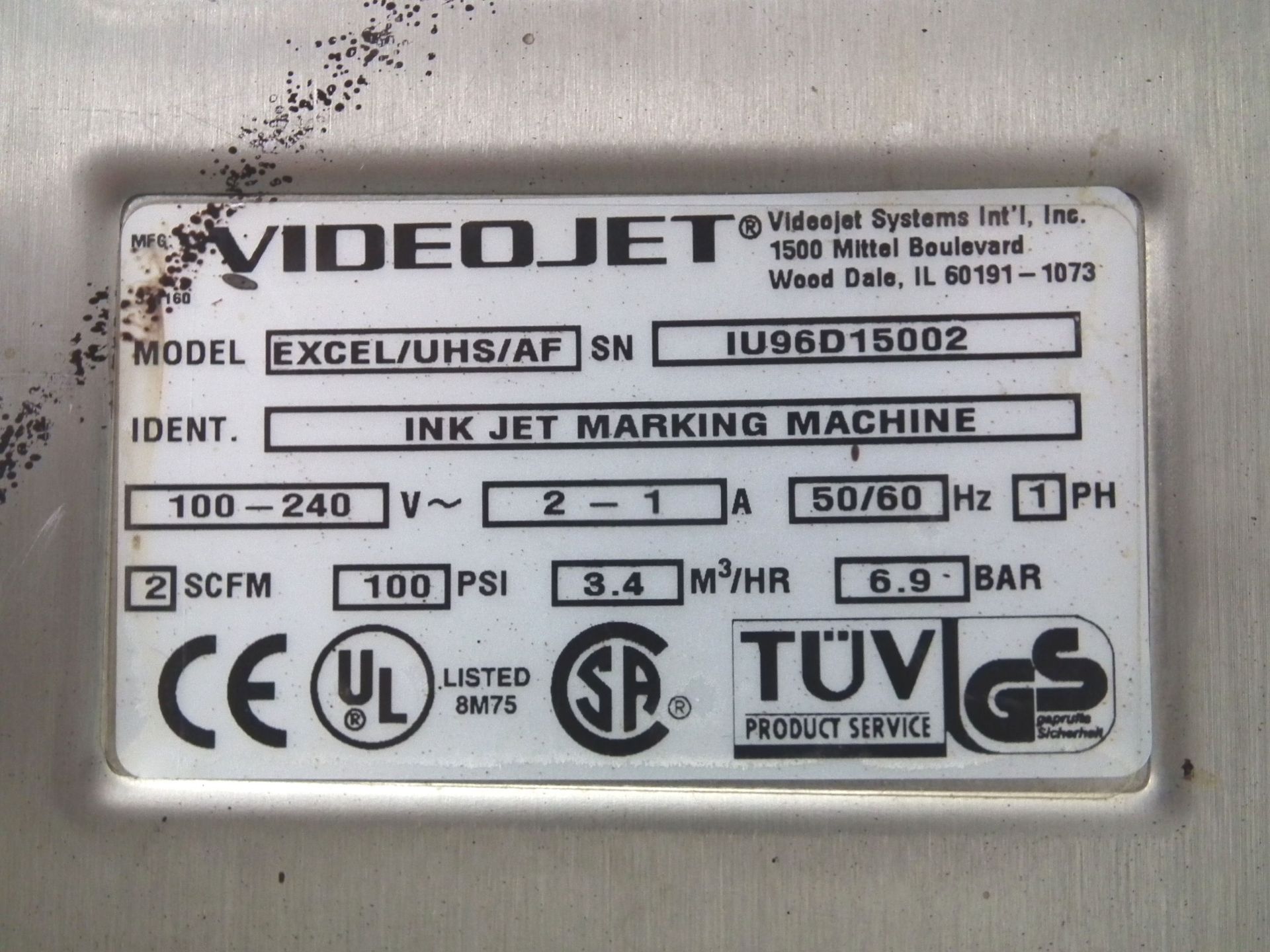 VideoJet Date Coder Excel AF Auto Flush Inkjet A6475 - Image 7 of 8