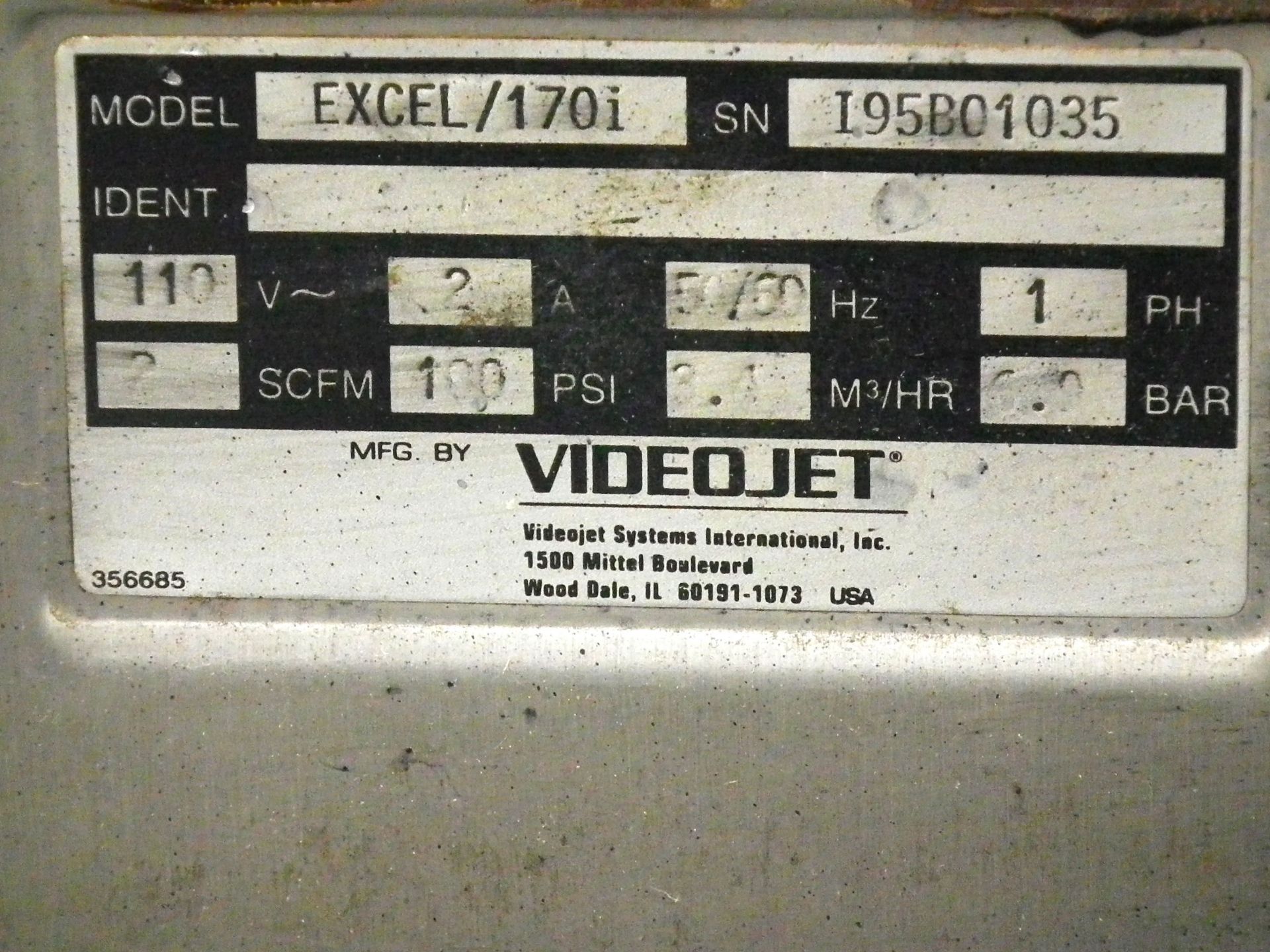 VideoJet Date Coder Excel 170i Inkjet A4259 - Image 12 of 12