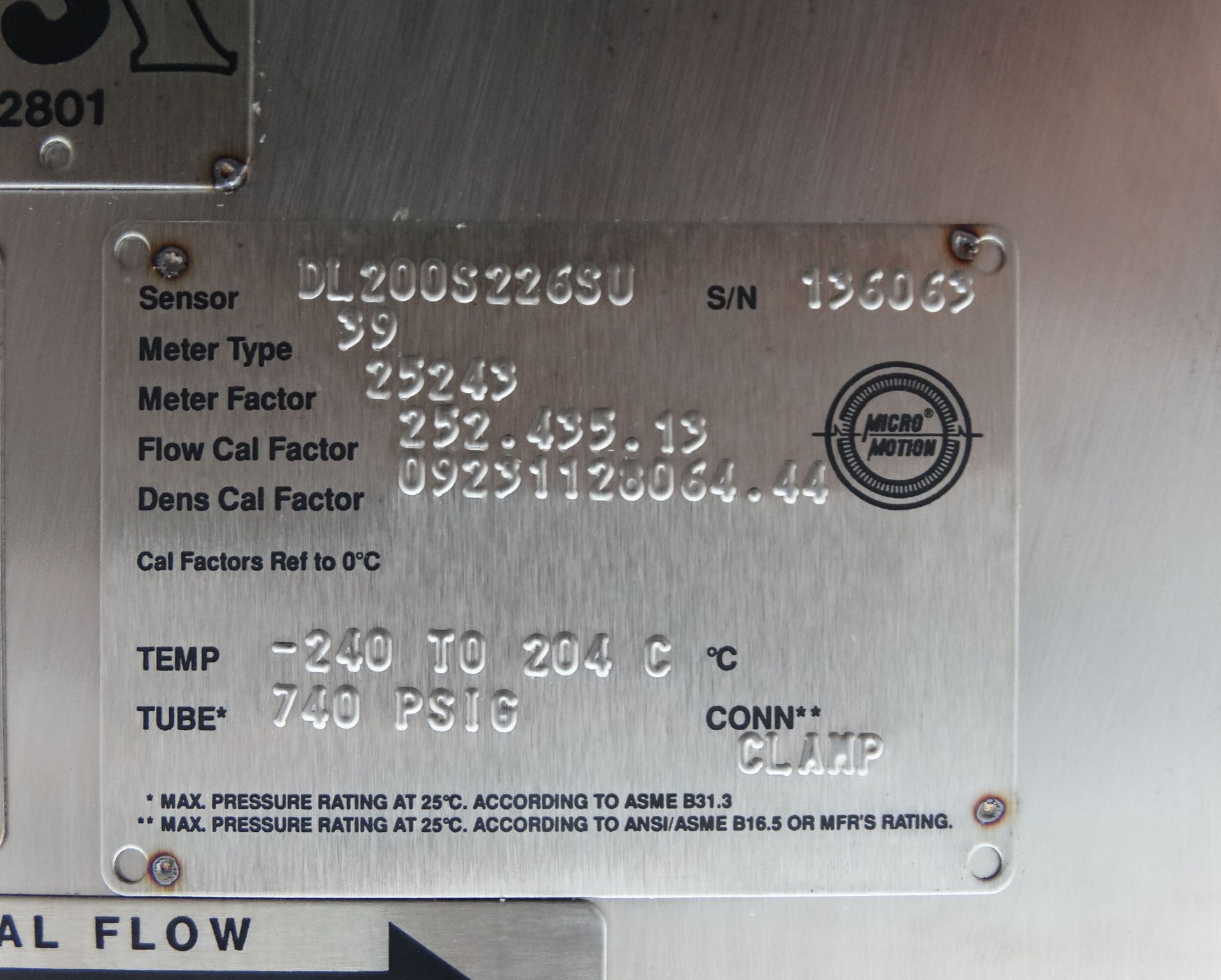 Micro Motion DL200S226SU Mass Flow Sensor D1533 - Image 6 of 7