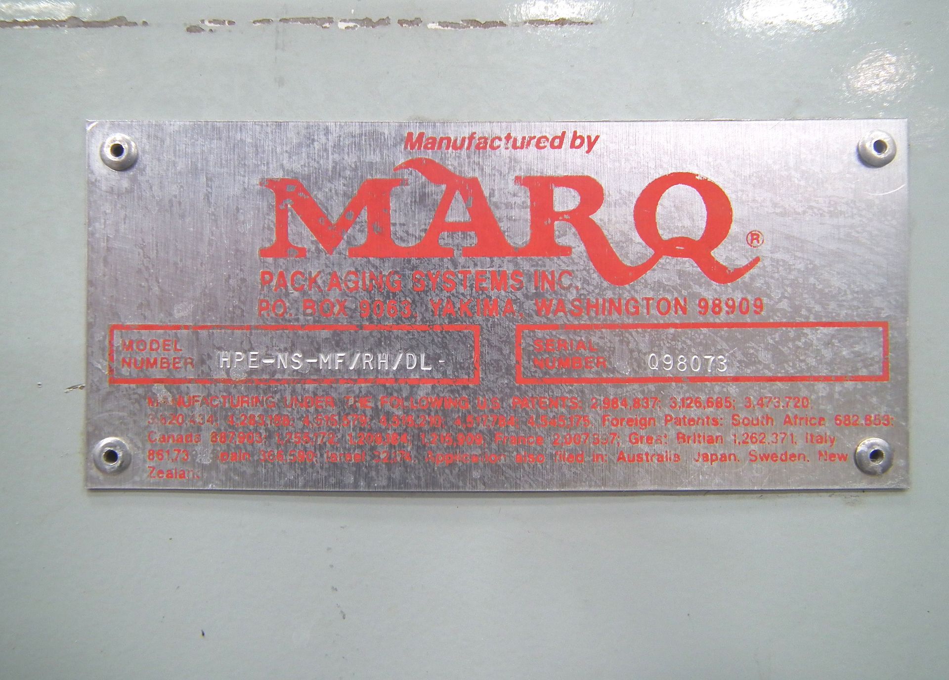 Marq Tuff HPE-NS-MF/RH/DL Bottom Tape Case Erector A9697 - Image 12 of 15