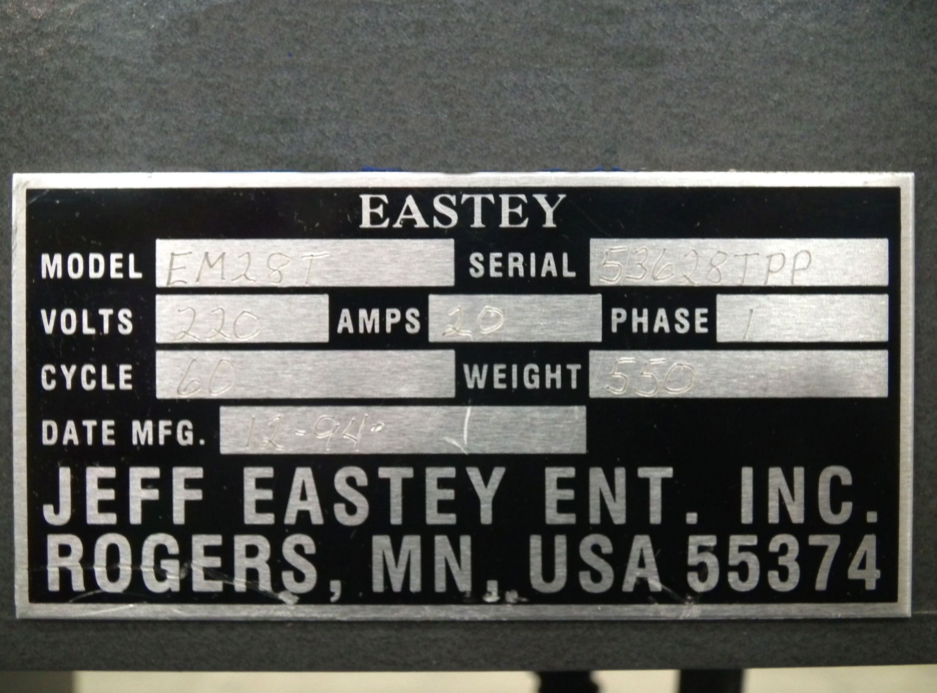 Eastey EM28T Manual Horizontal LBar Sealer B2337 - Image 8 of 9