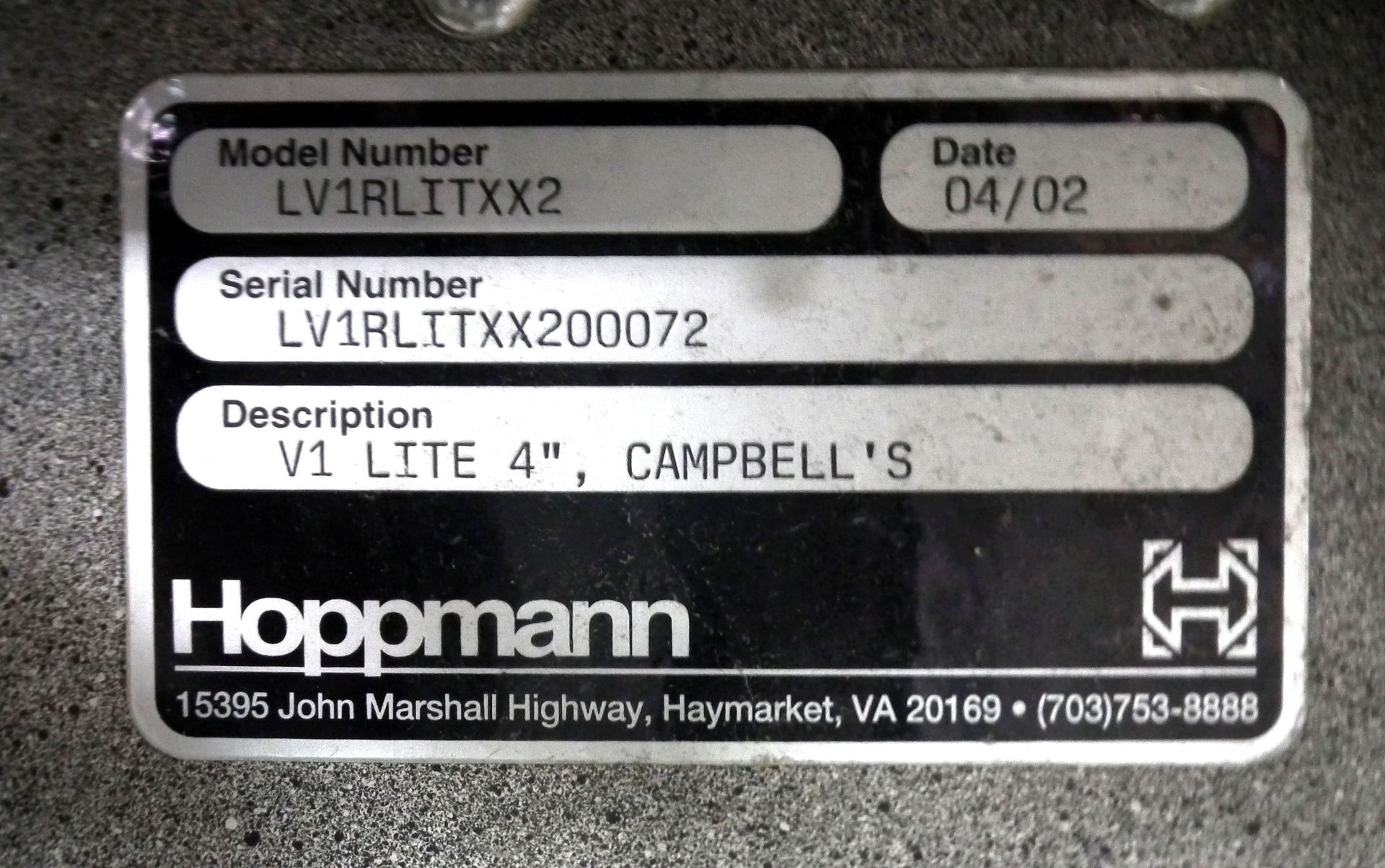 Hoppmann LV1RLITXX2 Right Hand Label Applicator B4202 - Image 14 of 14