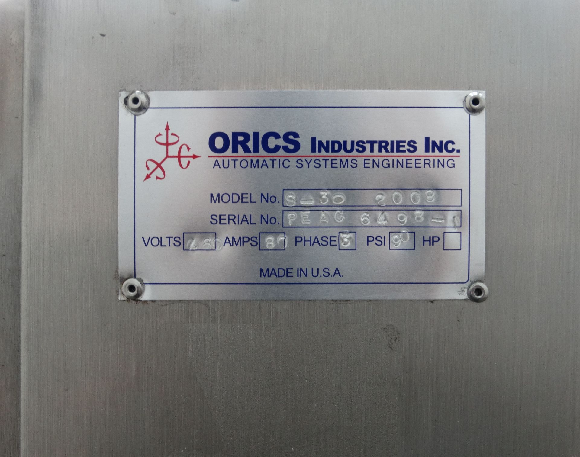 Orics S-30-DX Intermittent Inline Packaging System D1345 - Image 26 of 26