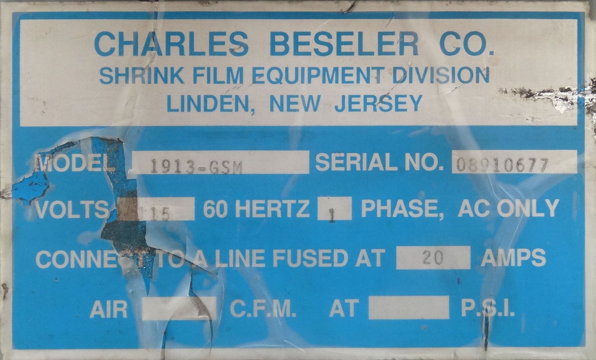 Beseler 1913GSM Tabletop Manual Shrink Wrap Sealer B1561 - Image 9 of 9