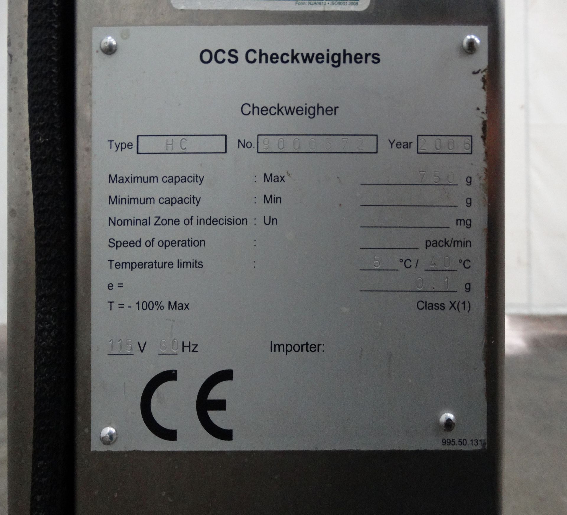 OCS Checkweighers HC Dual Lane Checkweigher D1525 - Image 8 of 8