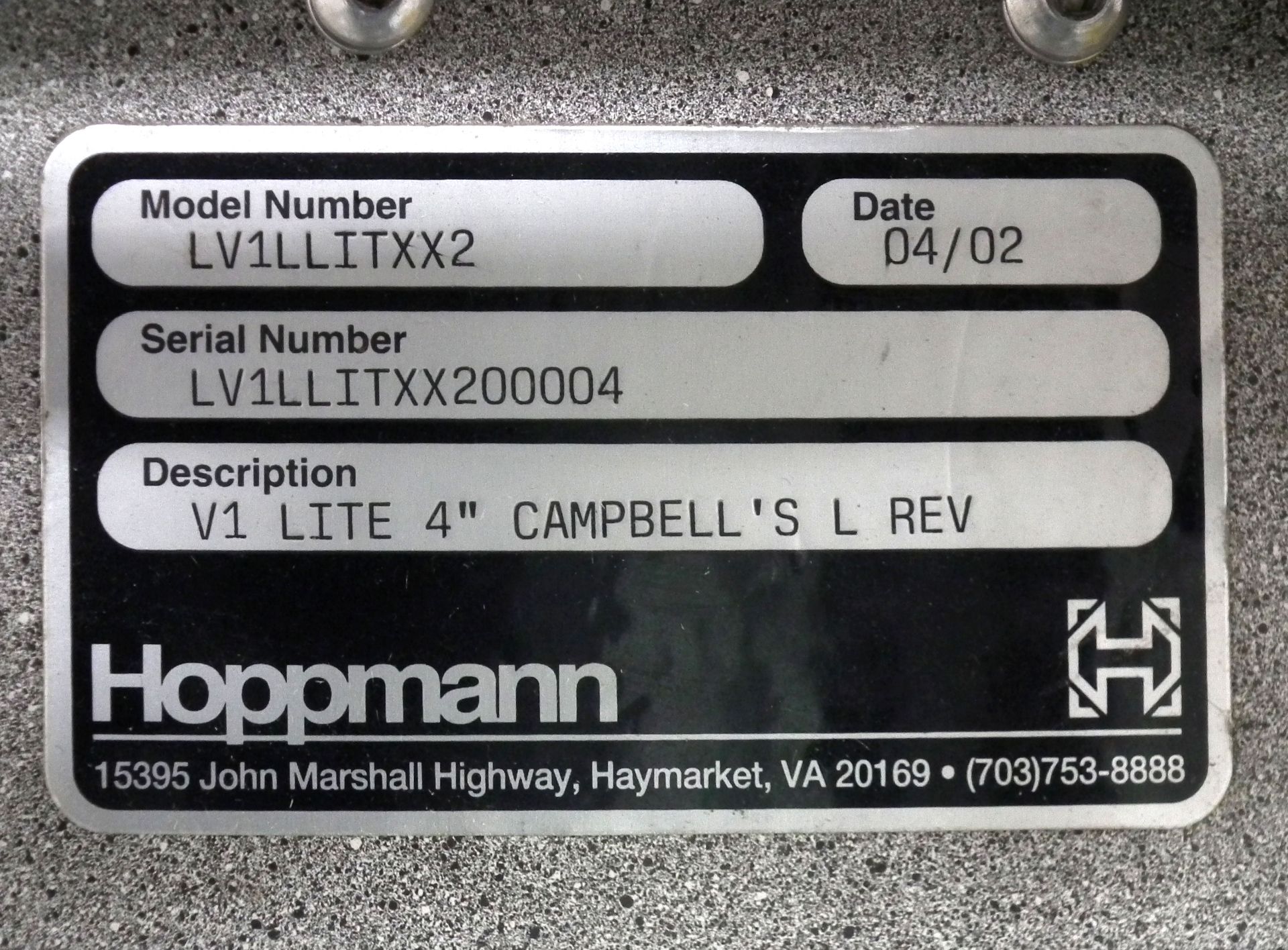 Hoppmann LV1LLITXX2 Left Hand Label Applicator B4200 - Image 10 of 10