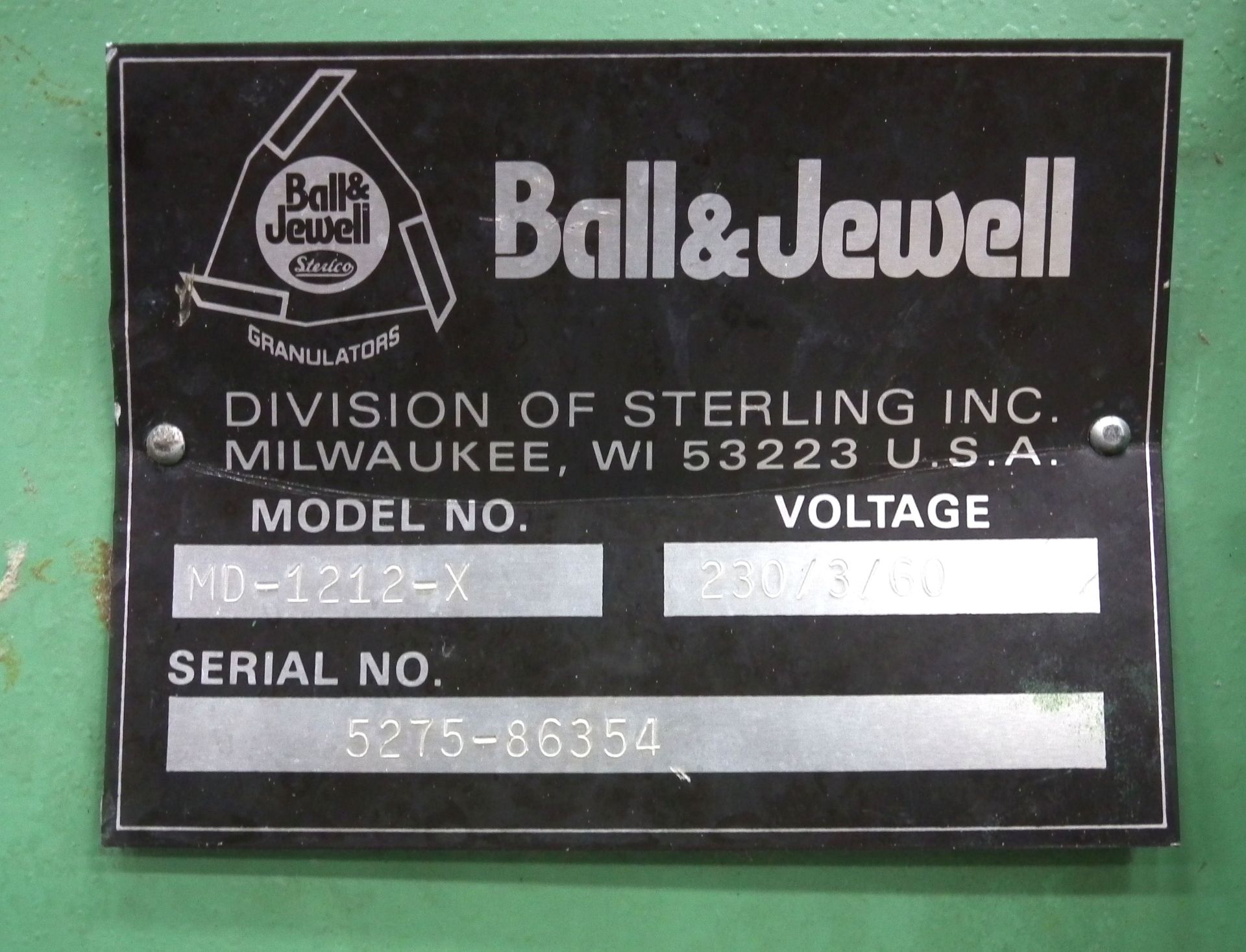 Ball and Jewell 1212SC Plastic Grinder B2811 - Image 10 of 10
